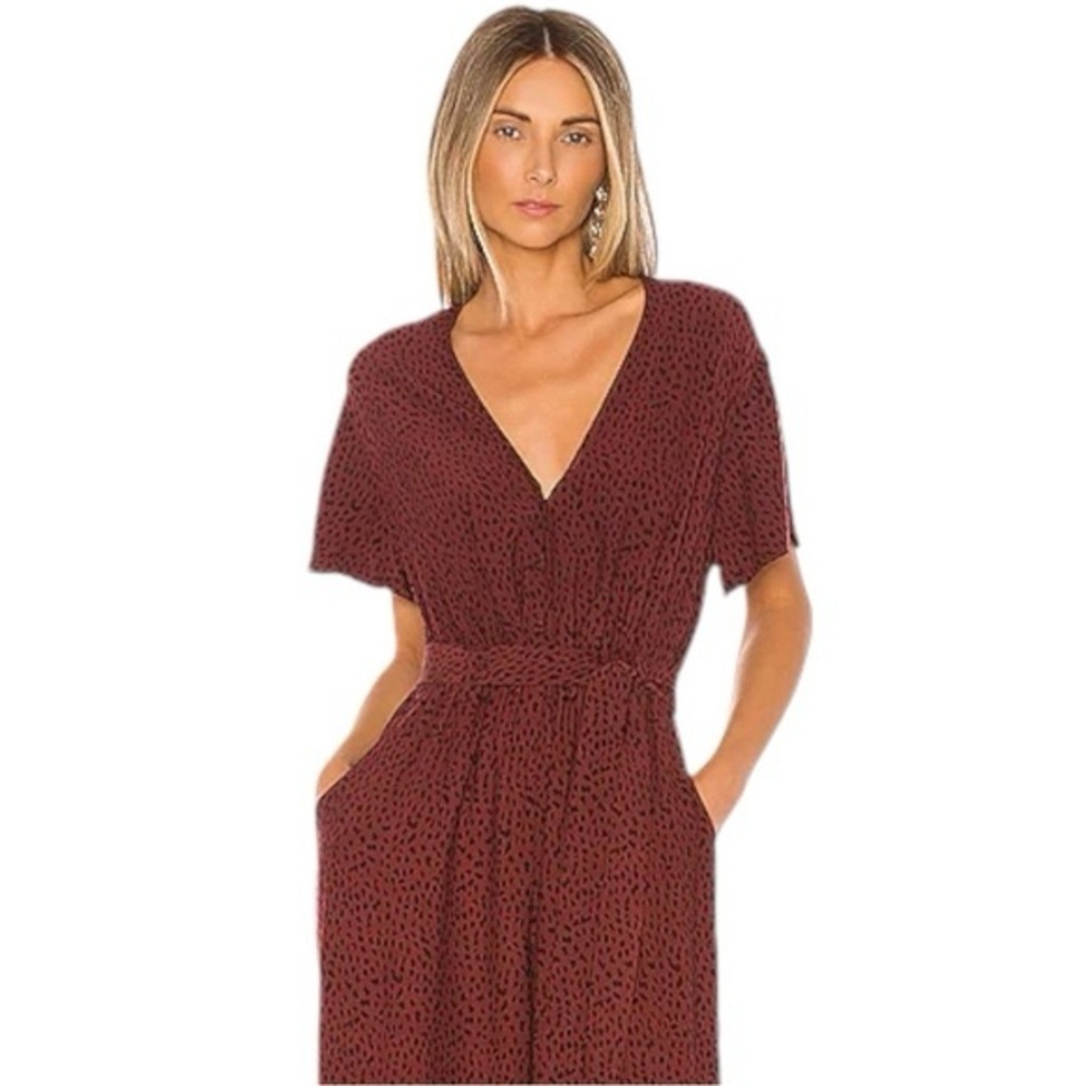 NWT Rails Jet Printed Jumpsuit in rust spotted print